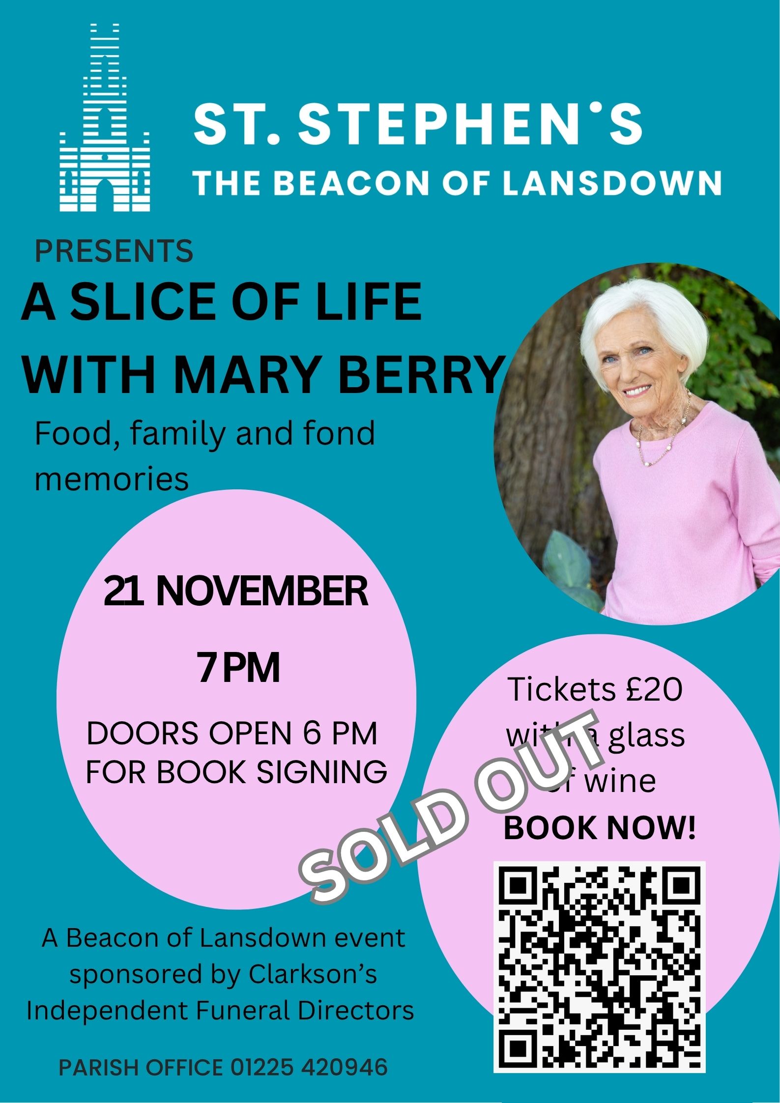 Mary Berry talk at St Stephen's Lansdown 21 November 2025
