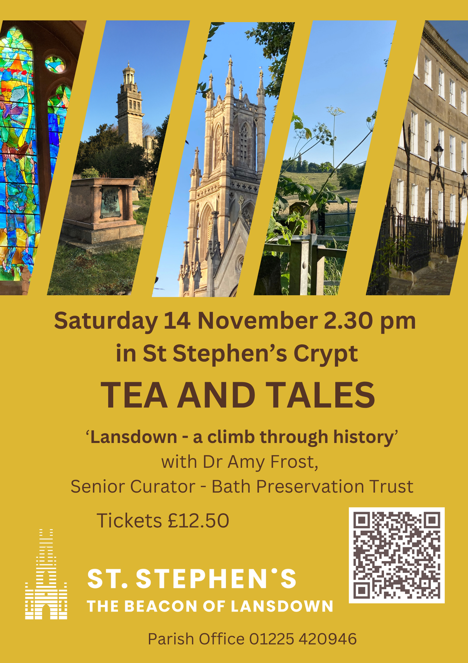 Tea and Tales - a history of Lansdown with Dr Amy Frost on Saturday 14 November 2026 at 2.30 pm