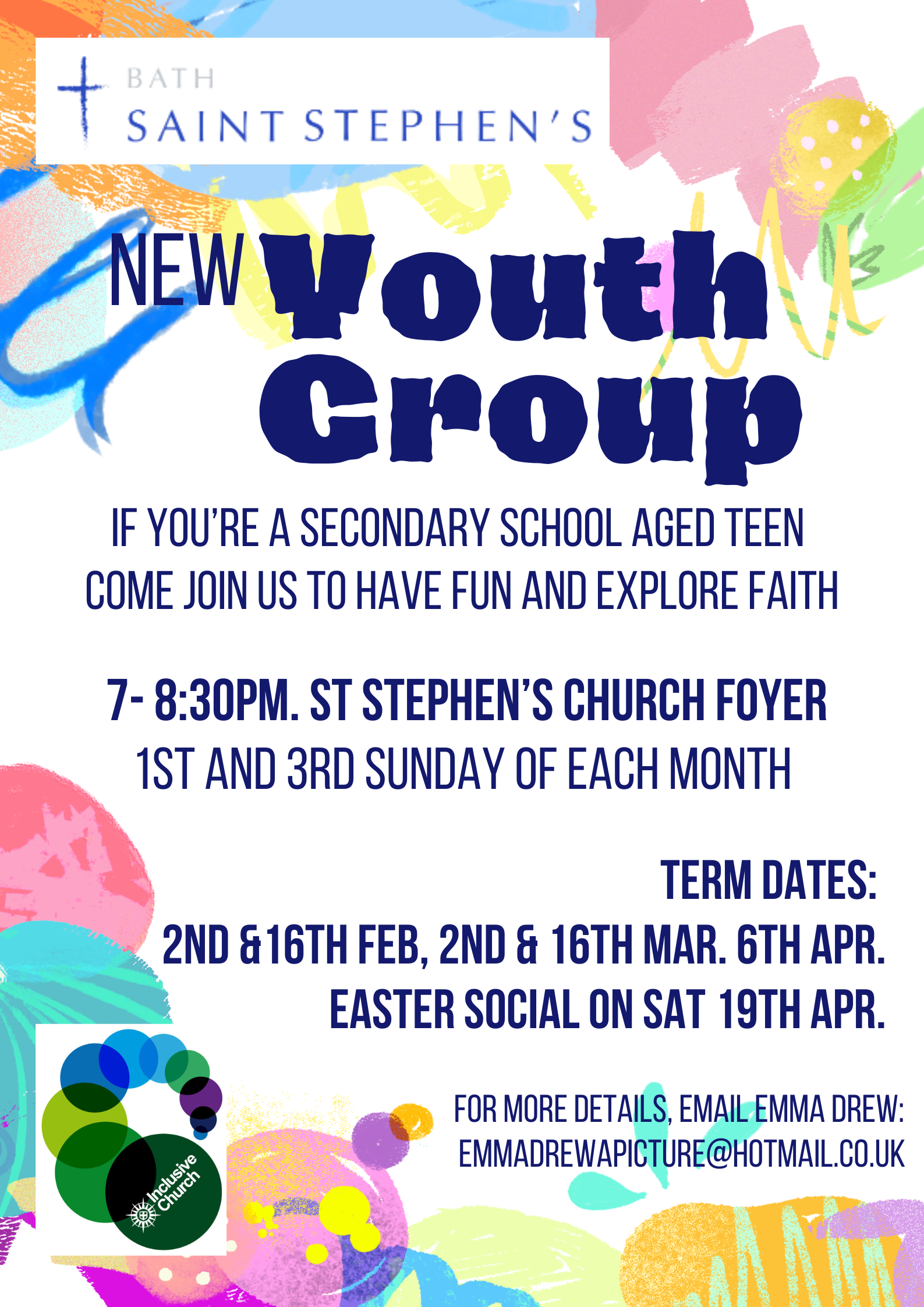 Cool Fun and Faith youth service at St Stephen's 1st and 3rd Sundays monthly