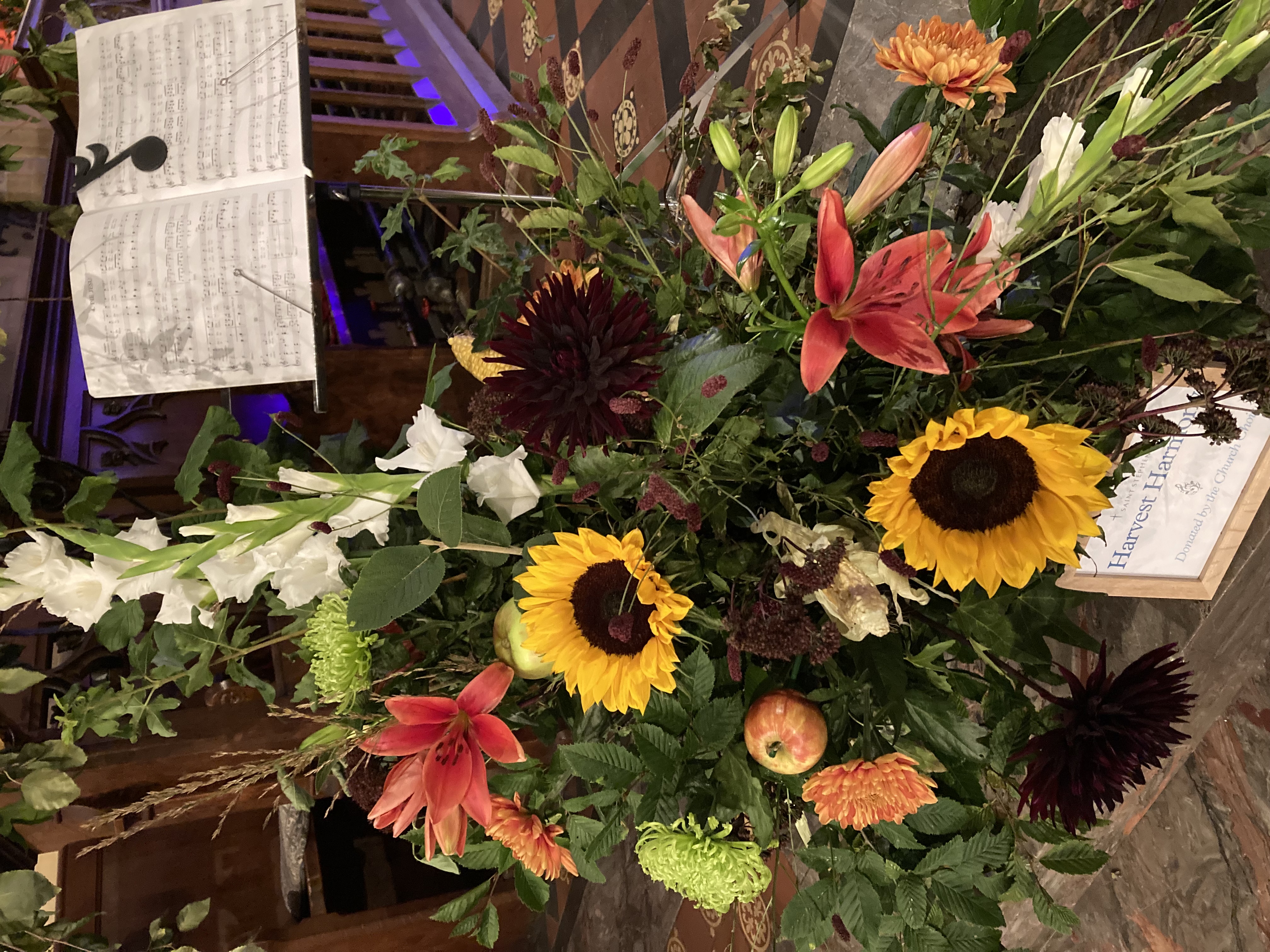 St Stephen's Choir display at the Harvest Flower Festival 2023.